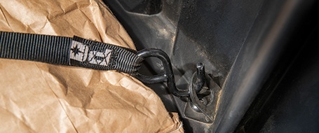 Close up of tie-down in the bed of RANGER XP 1000