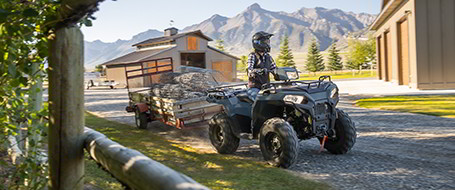 Sportsman 450 showcasing the payload towing capacity