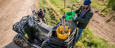 Upper view of a Sportsman 450 storage box