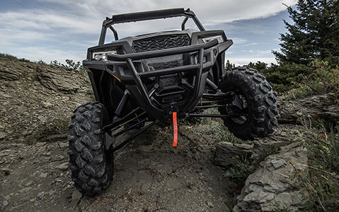 polaris general 1000 smoothing traversing rocky terrain with unrivaled suspension