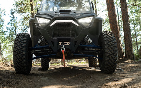 suspension and winch on the polaris rzr xp 1000