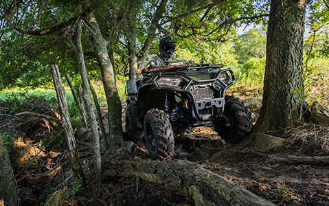 polaris sportsman xp 1000 atv driving through hard-to-access areas