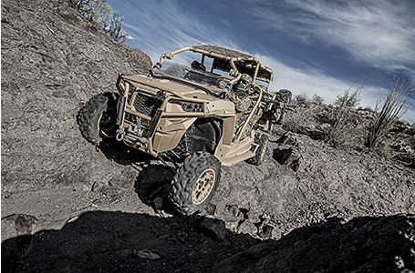 soldiers riding in the durable and reliable mrzr d4 tactical vehicle