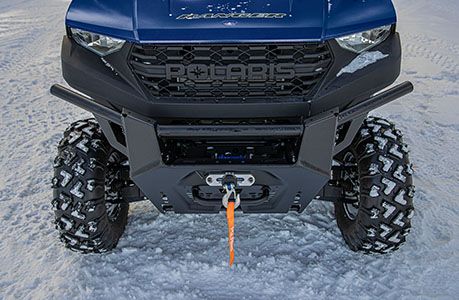 close up of a winch from a ranger 1000
