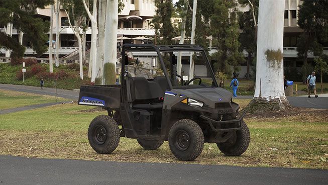 ranger ev parked on a college campus