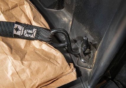 close up of a tie-down point on a ranger xp 1000