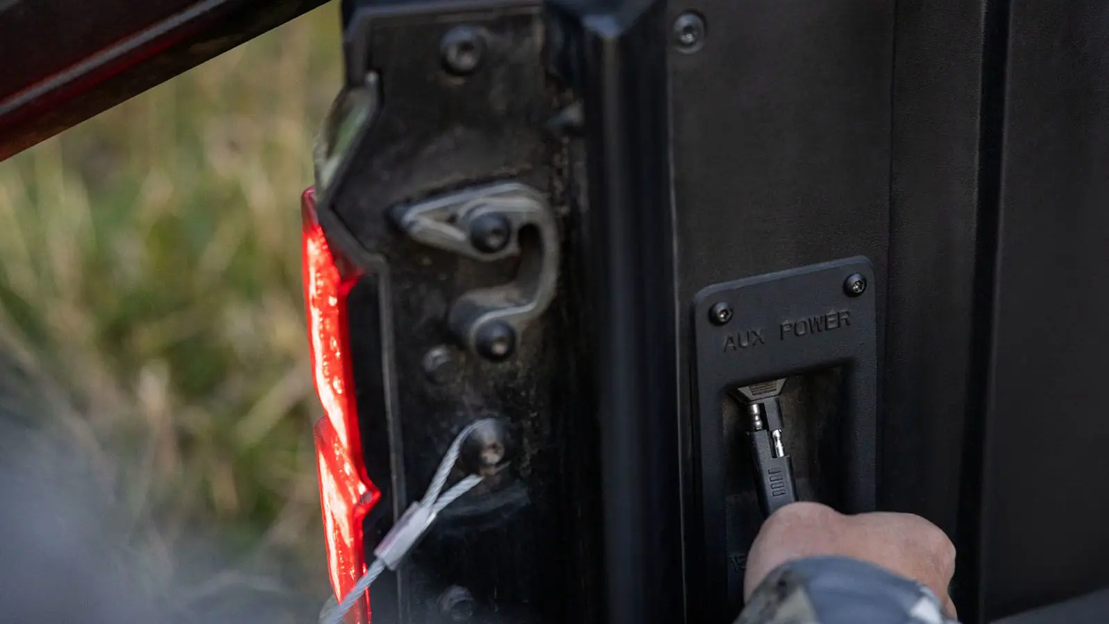 aux power in the cargo bed of a ranger xp kinetic side by side