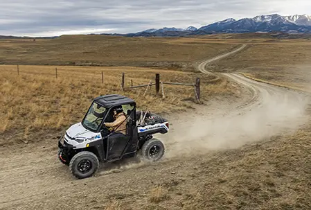 Explore driving range of Polaris Electric Off-Road Vehicles.
