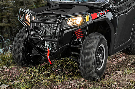 10.5 inch ground clearance and dual a-arm suspension on the rzr trail 570