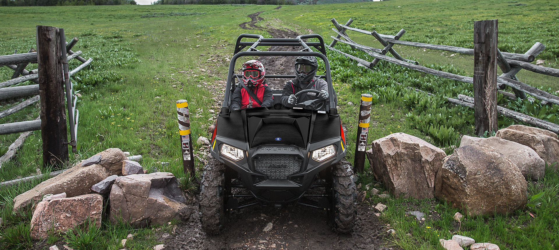 RZR trail 570 entering a narrow gate