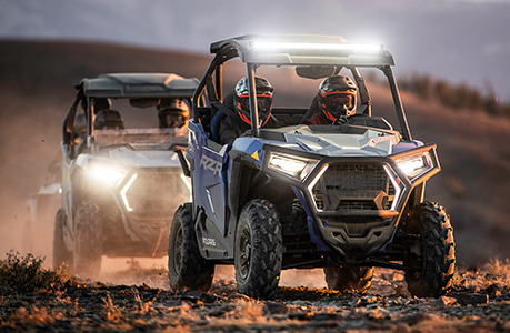 2 rzr trails with lighting accessories installed