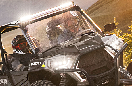 polaris rzr xp 4 1000 with light bar accessory installed