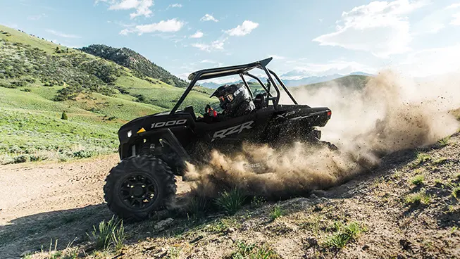 RZR XP 1000 riding downhill