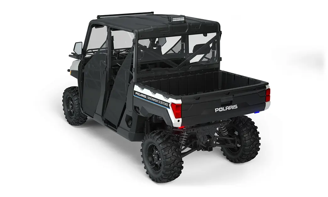 Side view of a polaris RANGER CREW XP 1000 Premium with the Deluxe Patrol Package