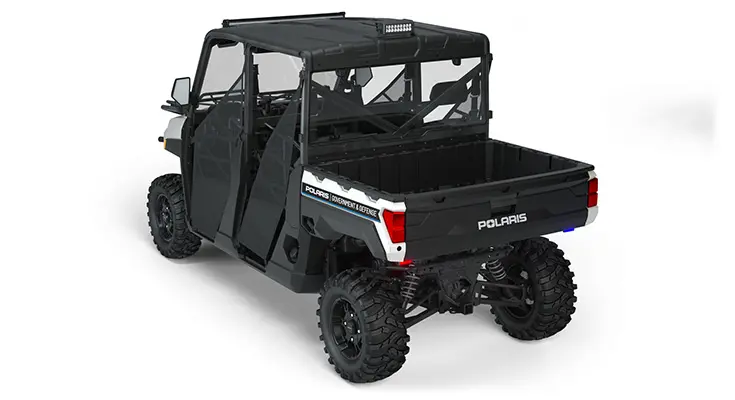 Side view of a polaris RANGER CREW XP 1000 Premium with the Deluxe Patrol Package