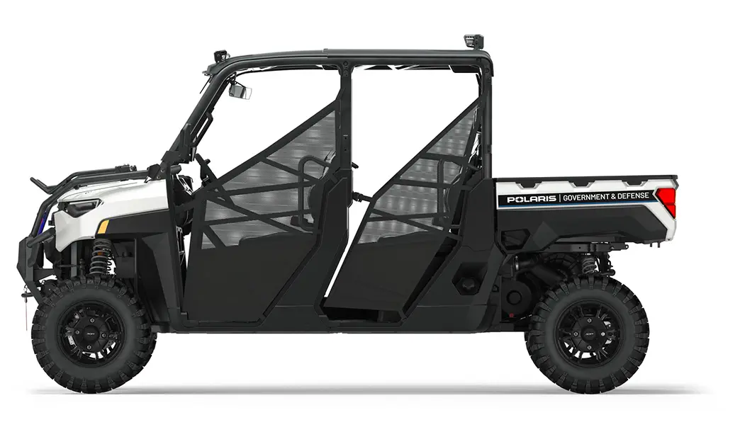 side profile of a polaris RANGER CREW XP 1000 Premium with the Deluxe Patrol Package