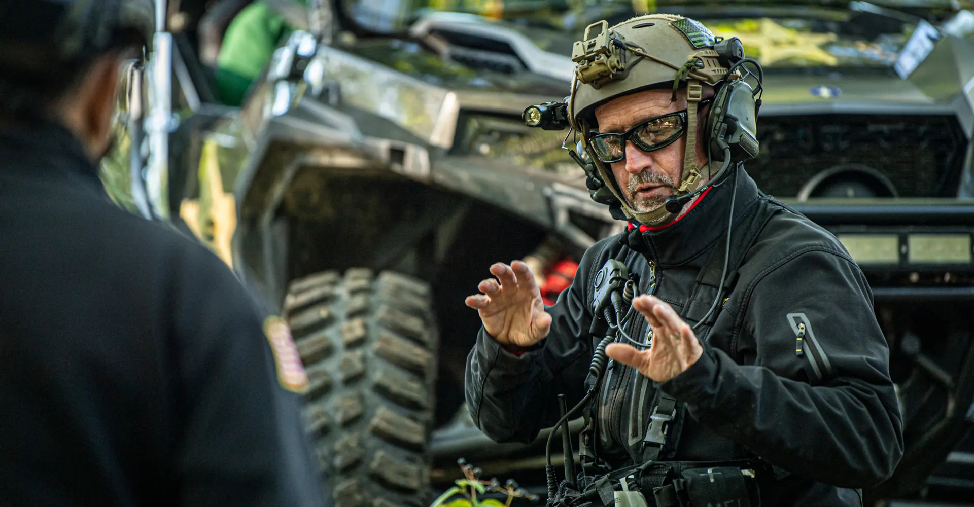 Military instructor explaining