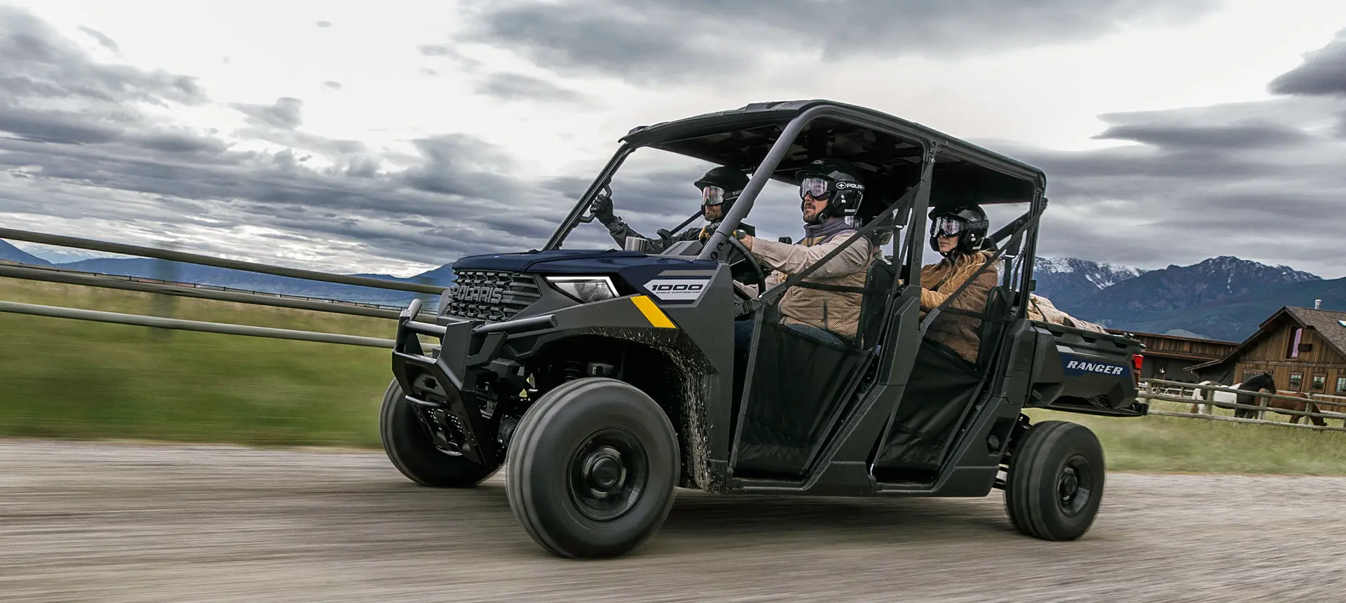 ranger 1000 crew with 4 passengers on a trail
