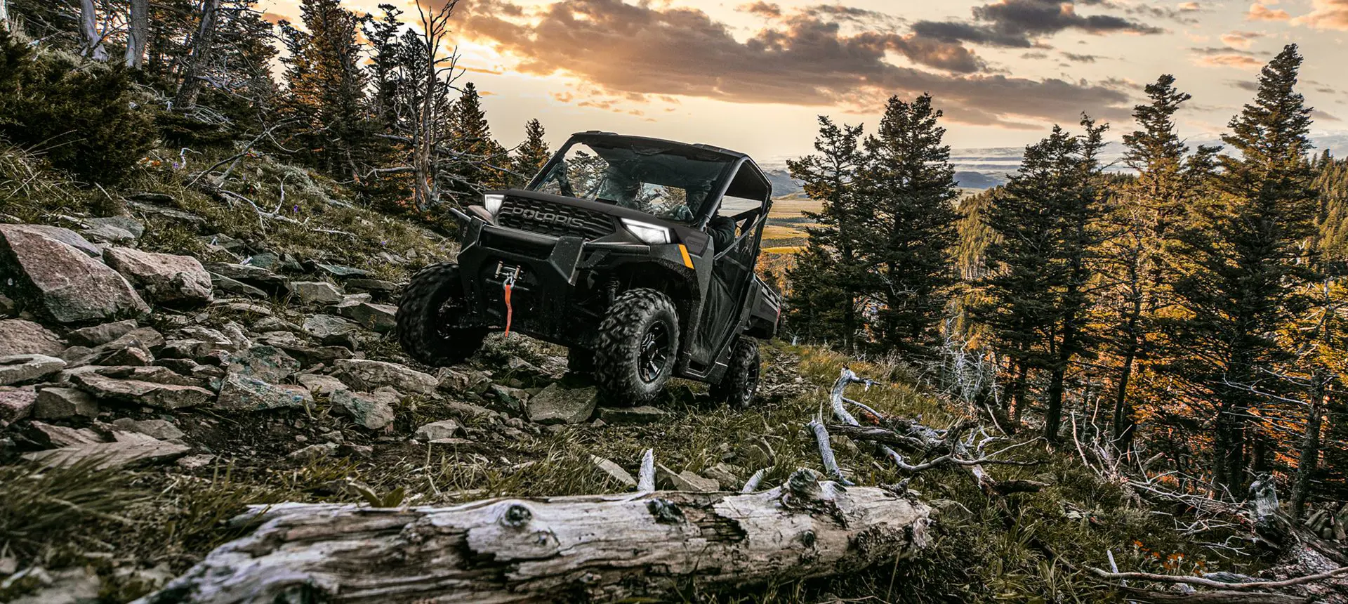 RANGER 1000 UTV crawling over rocky terrain