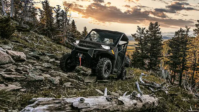 RANGER 1000 UTV crawling over rocky terrain