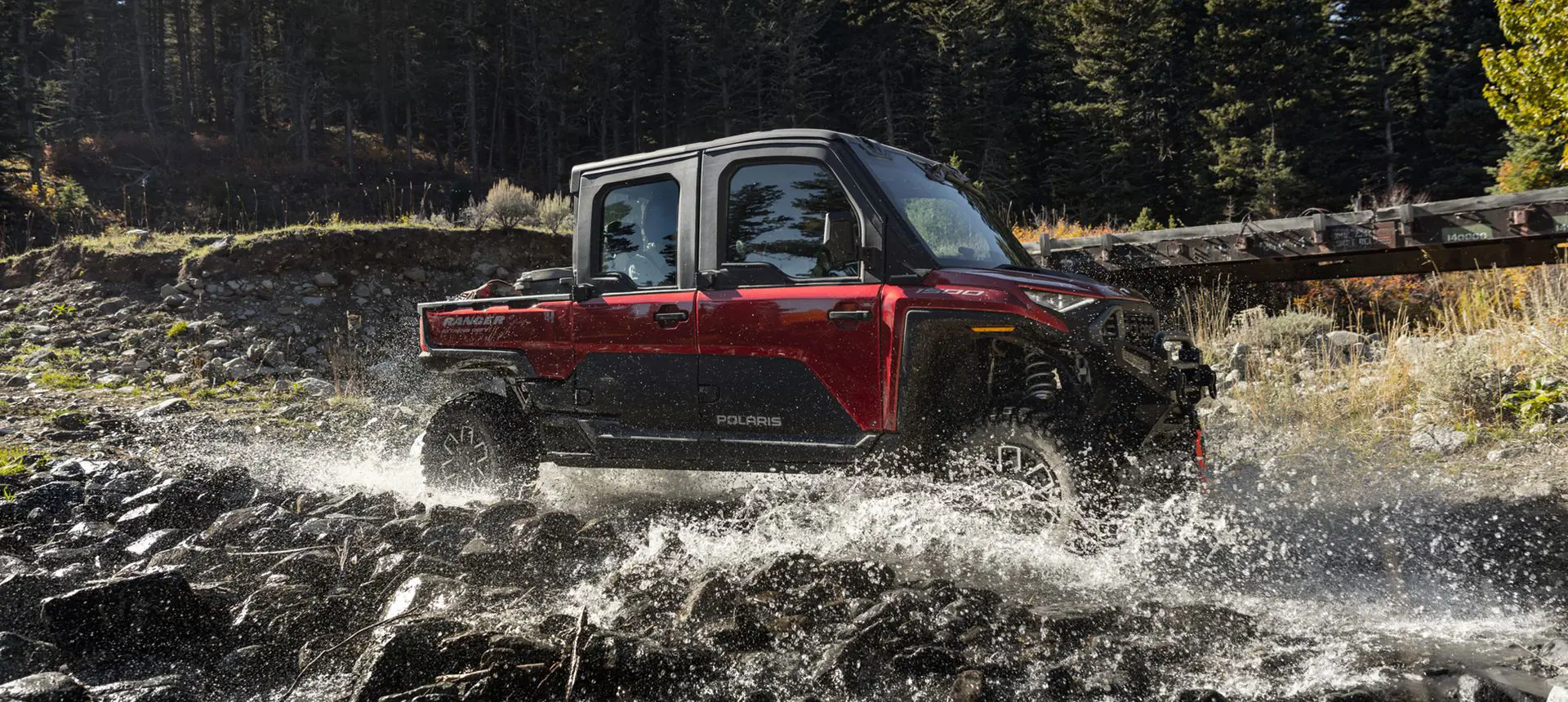 RANGER CREW XD 1500 NorthStar edition extreme duty utv driving through a ravine