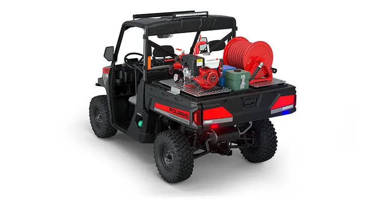 Side view of a polaris Pro XD Full-Size Diesel with the Basic Firefighting Package
