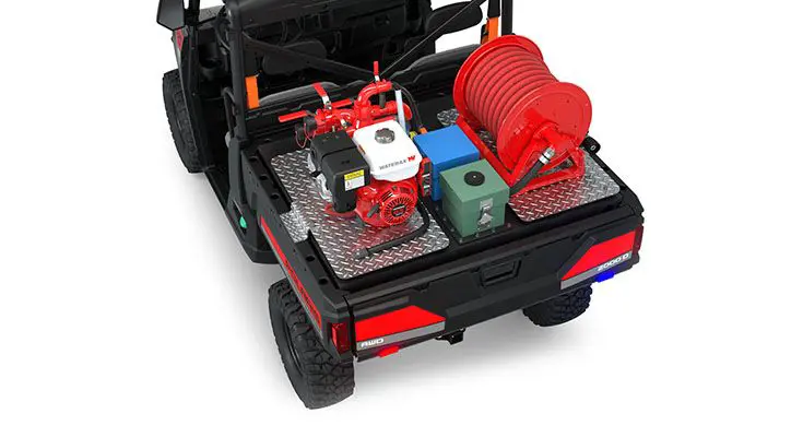 Side view of a polaris Pro XD Full-Size Diesel with the Basic Firefighting Package