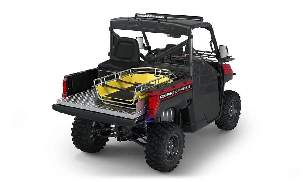 Side view of a polaris RANGER XP 1000 Premium with the Basic Rescue Package