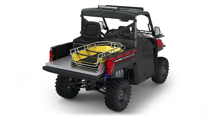 Side view of a polaris RANGER XP 1000 Premium with the Basic Rescue Package