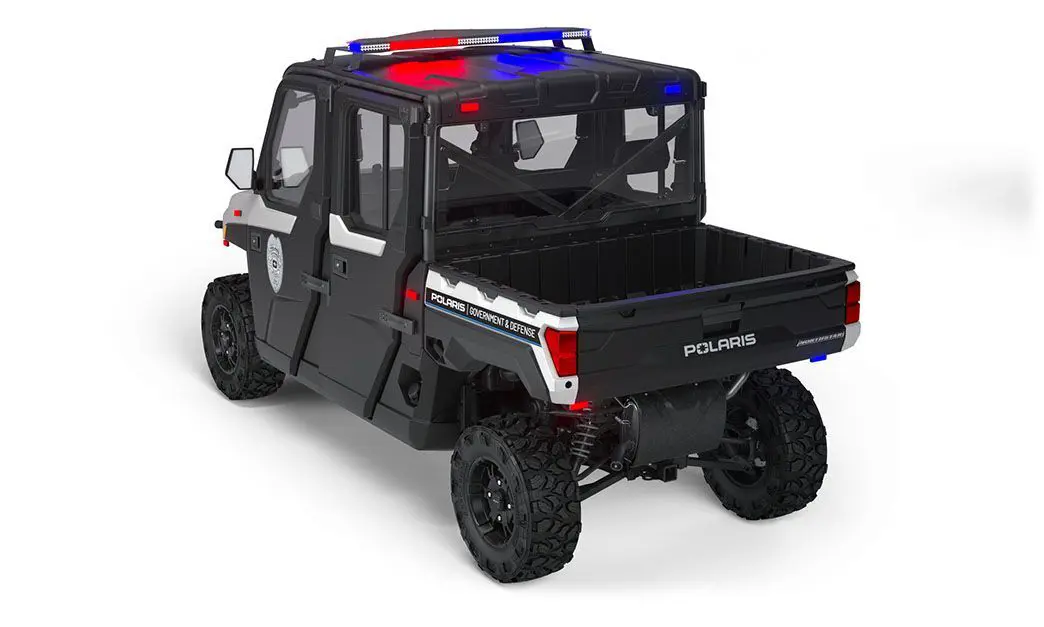 Side view of a polaris RANGER CREW XP 1000 Premium Northstar Edition with the Premium Patrol Package