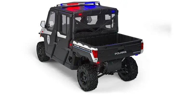 Side view of a polaris RANGER CREW XP 1000 Premium Northstar Edition with the Premium Patrol Package