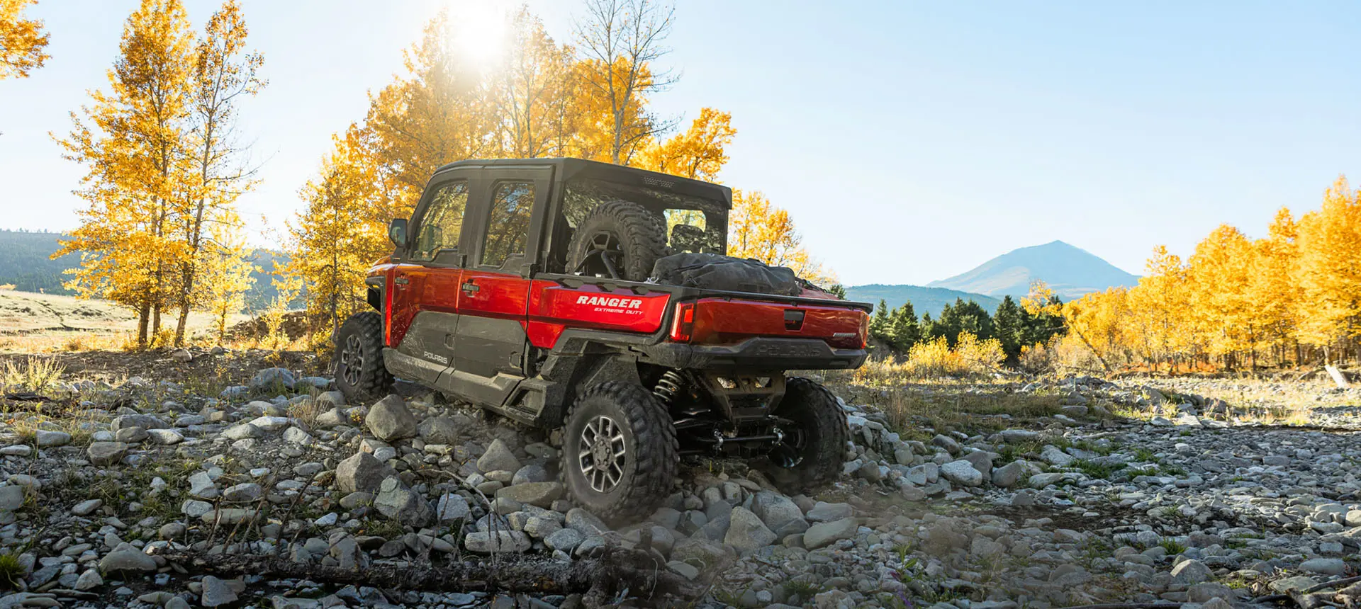 rear view of a RANGER XD 1500 extreme duty utv