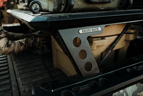 Polaris RANGER 1000 UTV with Rhino-Rack storage racks installed.