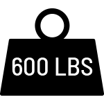 600 lbs available Box Capacity.