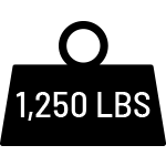 1250 lbs available Box Capacity.