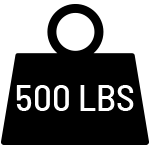 500 lbs available Box Capacity.