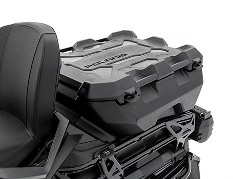 Cargo box on a Polaris Military 850 TITAN 155 snowmobile.