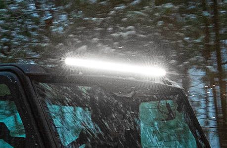A lightbar installed on the roof of a Polaris RANGER 1000 UTV.