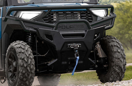 A Polaris RANGER CREW SP 570 NorthStar Edition UTV with a winch installed on the front end.