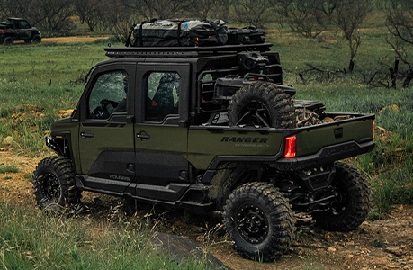 Polaris RANGER XD 1500 extreme duty UTV with storage racks installed.