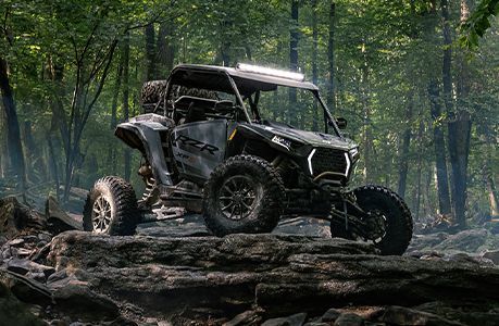Lighting accessories installed on a RZR XP side-by-side.