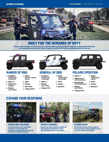 Polaris Government & Defense law enforcement kits brochure.
