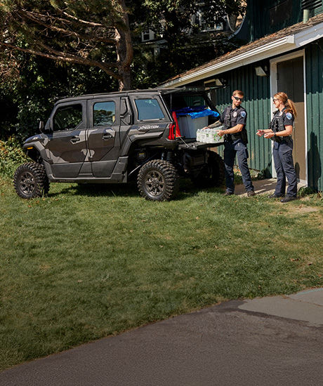 Polaris RANGER UTV with law enforcement package for Disaster Relief uses.