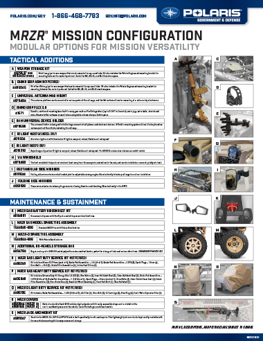 MRZR Diesel Accessories brochure