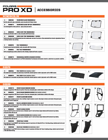 Polaris Pro XD Accessories Brochure