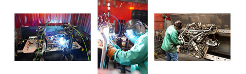 Welding process at the Polaris factory in Roseau, MN.