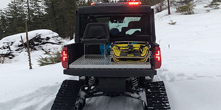 Rear View of Chelan Fire Department Ranger with tracks