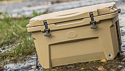 closeuo of a northstar cooler placed on the ground