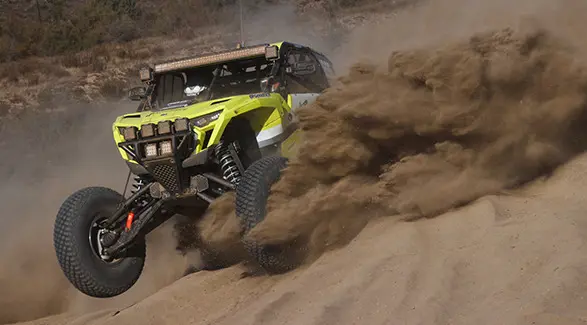 Front/side profile of a 2025 Polaris RZR Pro XP side-by-side.