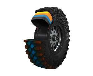 Different layers of a Pro Armor tire for Polaris Sportsman vehicles.